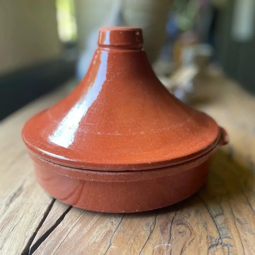 Vintage Moroccan Clay Tagine Cooking Vessel